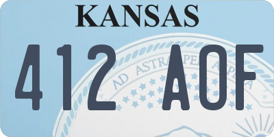 KS license plate 412AOF