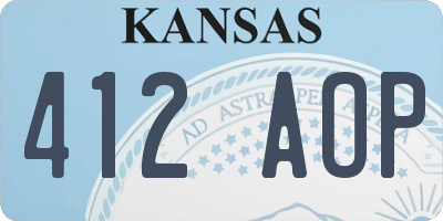KS license plate 412AOP