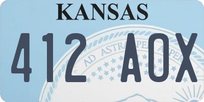 KS license plate 412AOX