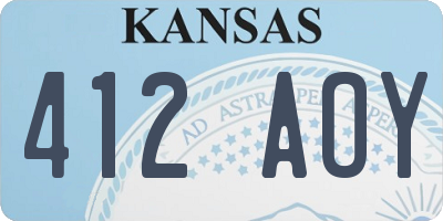KS license plate 412AOY
