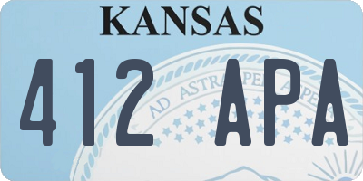 KS license plate 412APA