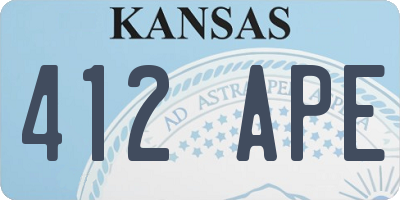 KS license plate 412APE
