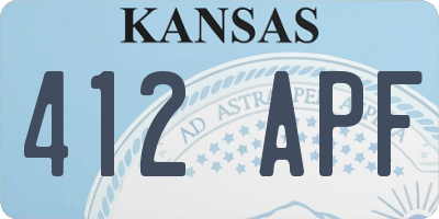 KS license plate 412APF