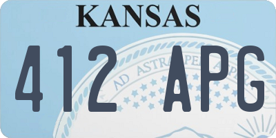 KS license plate 412APG