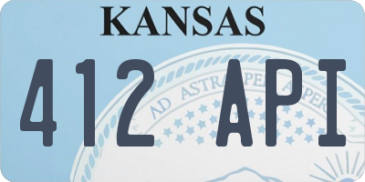 KS license plate 412API