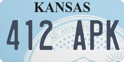 KS license plate 412APK
