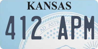 KS license plate 412APM