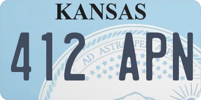 KS license plate 412APN