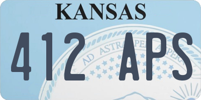 KS license plate 412APS