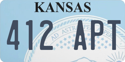 KS license plate 412APT
