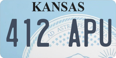 KS license plate 412APU
