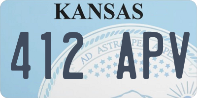 KS license plate 412APV
