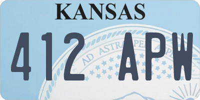 KS license plate 412APW