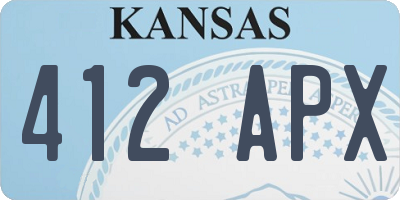 KS license plate 412APX