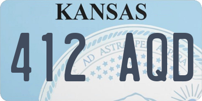 KS license plate 412AQD