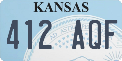 KS license plate 412AQF