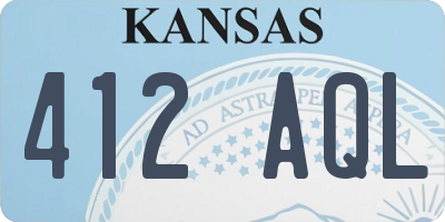 KS license plate 412AQL