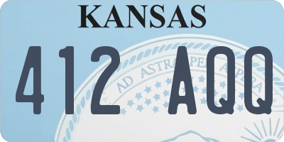 KS license plate 412AQQ