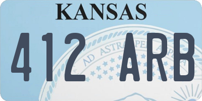 KS license plate 412ARB