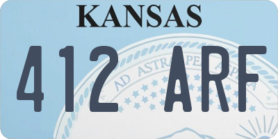 KS license plate 412ARF