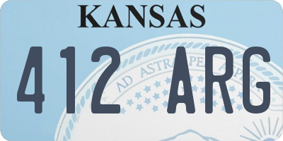 KS license plate 412ARG