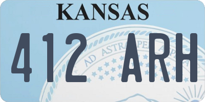 KS license plate 412ARH