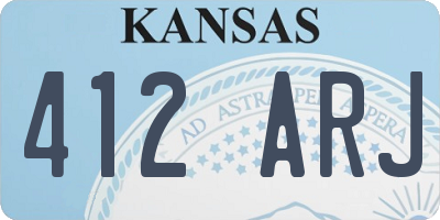 KS license plate 412ARJ