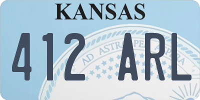 KS license plate 412ARL