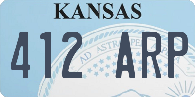KS license plate 412ARP
