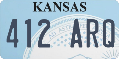 KS license plate 412ARQ