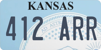 KS license plate 412ARR