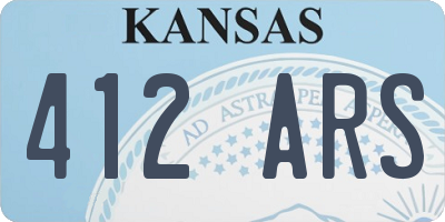 KS license plate 412ARS