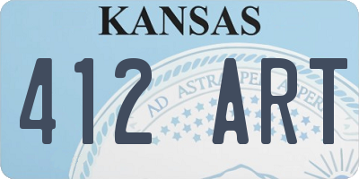 KS license plate 412ART