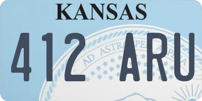 KS license plate 412ARU