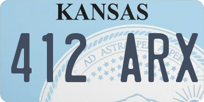 KS license plate 412ARX