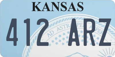 KS license plate 412ARZ