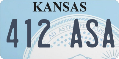 KS license plate 412ASA