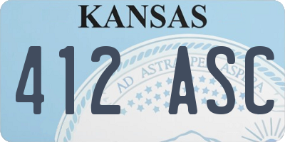 KS license plate 412ASC
