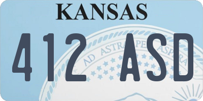 KS license plate 412ASD