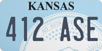 KS license plate 412ASE