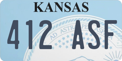 KS license plate 412ASF