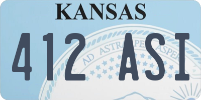 KS license plate 412ASI