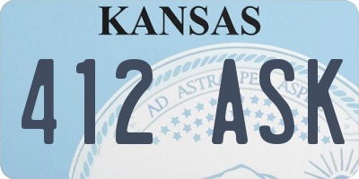 KS license plate 412ASK
