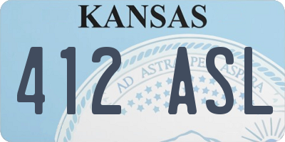 KS license plate 412ASL