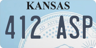 KS license plate 412ASP