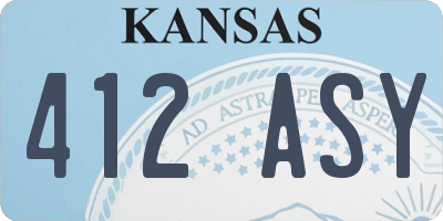 KS license plate 412ASY