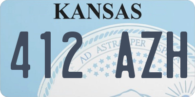 KS license plate 412AZH