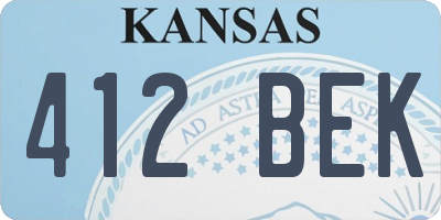 KS license plate 412BEK