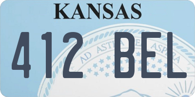 KS license plate 412BEL