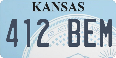 KS license plate 412BEM